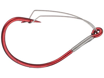 Mustad Wide Gap Weedless Hook Red 5pk