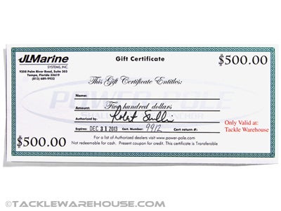 Power Pole $500 Fantays Fishing Gift Certificate