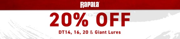20% Off Rapala DT14, 16, 20 & Giant Lures