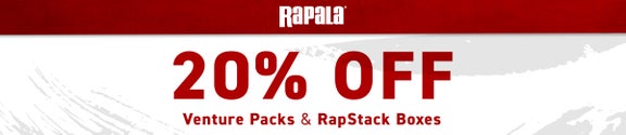 20% Off Rapala Venture Packs & RapStack Boxes