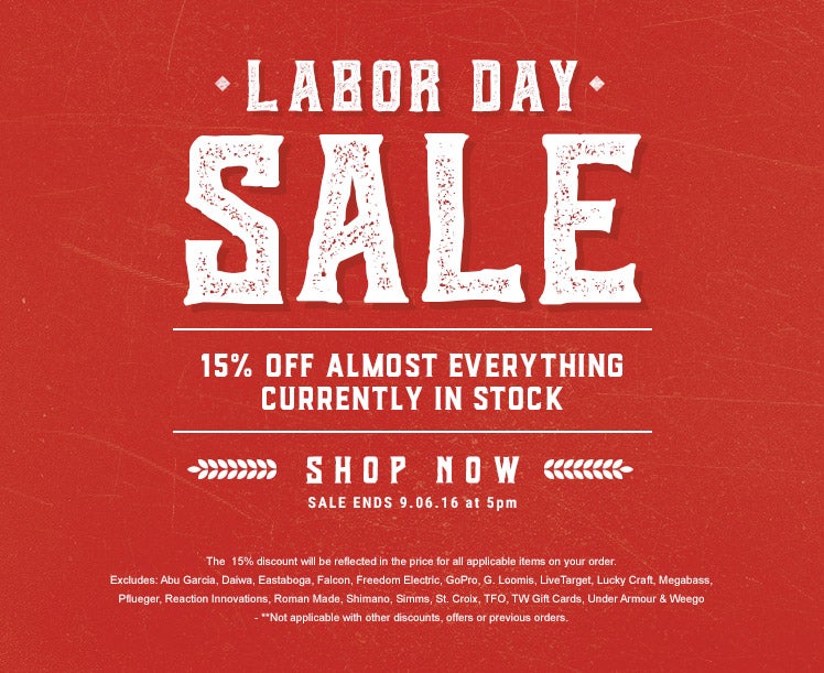 Tackle Warehouse 15 Off Labor Day Sale