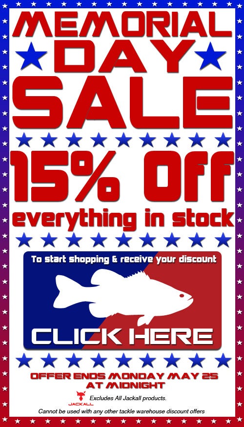 memorial day fishing tackle sale