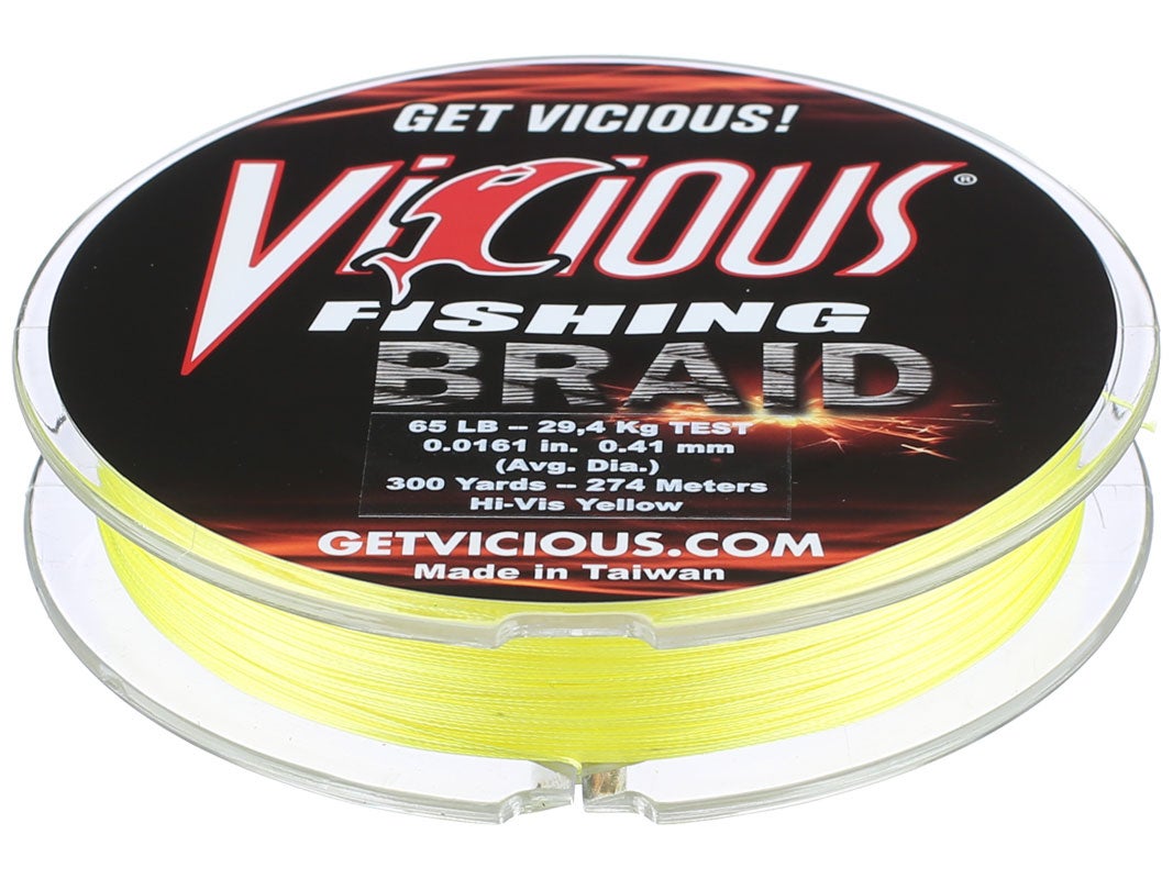 Vicious Braid HiVis Yellow Line Tackle Warehouse