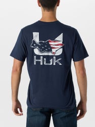 Huk Fish Flag Short Sleeve Shirt Naval Academy