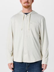 Huk Watershed Hooded Long Sleeve Shirt Silver Birch