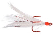 Mustad Feathered Treble Hook Red Hook 2pk