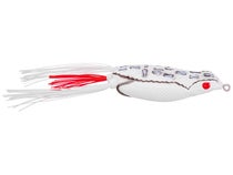 Zoom Hollow Body White Fish Topwater Fishing Frog Lure White Red TAIL
