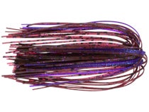 10 COUNT BASS BOSS SILICONE FISHING SKIRTS - BLACK WITH PURPLE