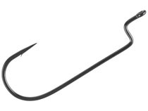 gamakatsu offset shank worm hook round bend size 3/0 value pack 54413-25  black