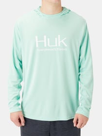  HUK Standard Icon X Hoodie, Fishing Shirt with Sun Protection  for Women, Azure Blue, X-Small : Clothing, Shoes & Jewelry