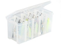 Fishing Lure Lot in Plano Tackle Box, Spinnerbait Jig Buzzbait Goby Plopper  Rat