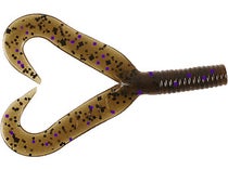 Zoom Fat Albert Twin Tail Grub 10/PK Green Pumpkin Purple 3.5 Fishing Bait  #034248