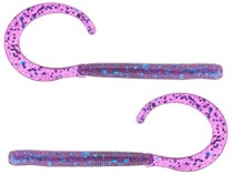 Jed Welsh Curly Tail Ribbed Worm 4 Purple/Blue Qty 10 - FishAndSave