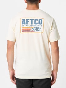 Aftco Strype Short Sleeve Pocket Shirt Cream 