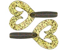 Big Bite Bait Double Tail Finesse Grub Wtrmln Red Fk 5"