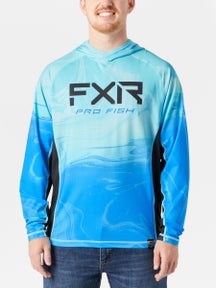 FXR Derby Air UPF Hoodie Liquid Marble Blue