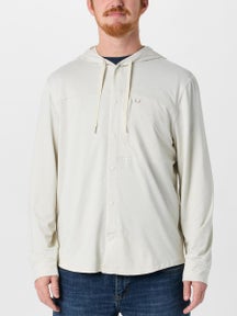 Huk Watershed Hooded Long Sleeve Shirt Silver Birch