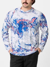 Huk Pursuit Mossy Oak Printed Hoodie Ocean Blue