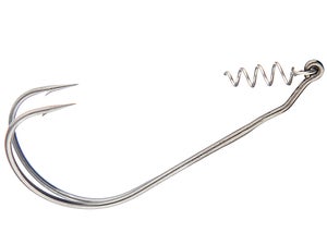 Mustad Plastic Frog 1X Double Hook w/ Spring Baitkeeper 2 pack main image 1