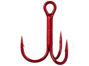 Gamakatsu Round Bend Treble Hooks Red - Tackle Warehouse