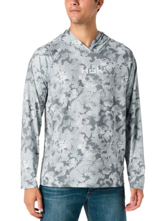 Huk Airweight KC Printed Hoodie Sharkskin