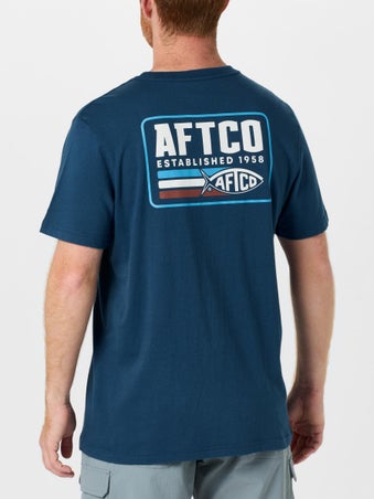 Aftco Strype Short Sleeve Shirt Naval