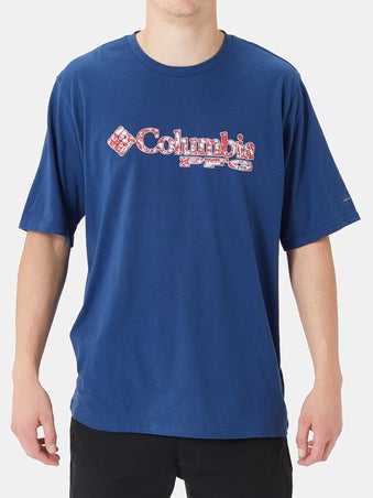 Columbia Stacked Logo SST Carbon/Red Spark MD