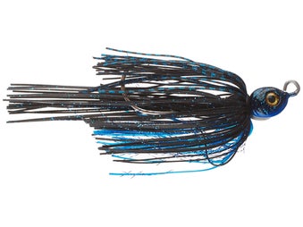 D&M Piranha Swim Jig Black Blue Flash 3/8