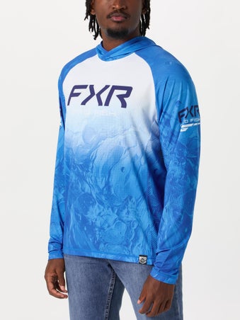 FXR Derby Undertow Air UPF Hoodie Cobalt/White