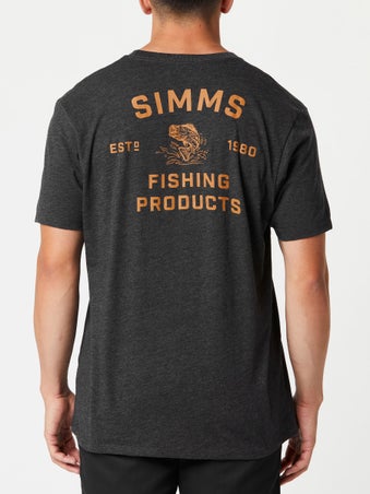 Simms Stacked Bass Short Sleeve Charcoal Heather MD
