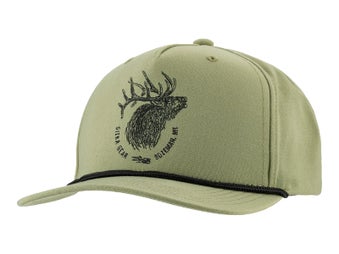 Sitka Elk Sketch 5 Panel Snapback Hat Dark Grn Sage 