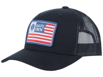 Salty Crew Freedom Flag Retro Trucker Black