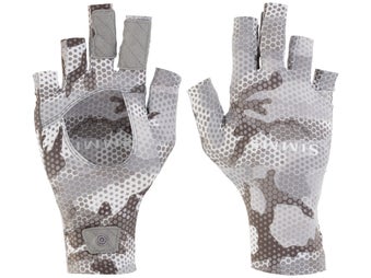 Simms SolarFlex SunGloves Hex Flo Camo Steel XXL