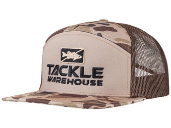 Tackle Warehouse 7 Panel Trucker Hat Bark/Duck Camo/Brn