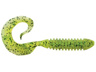 Spro Wave Tail Grub Chartreuse Black Flake 3" 9pk