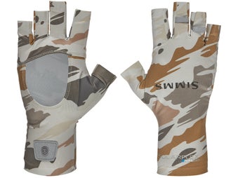 Simms SolarFlex HF SunGloves Ghost Camo Stone Small