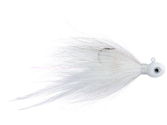 1/4 Ounce Bucktail hair jigs 5 pack! White jig Hand Tied in our Shop! 1297