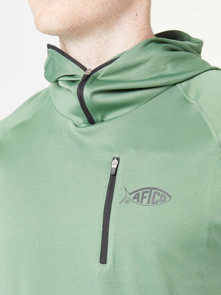 AFTCO Jason Christie Hooded LS Performance Shirt Steel / Large