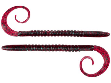 big nasty fishing lures Bruiser Baits Da Big Nasty Worm Red Shad Green Flake