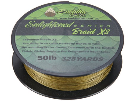 Buddha Enlightened X8 Braided Line Olive Green 328yds