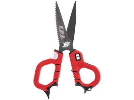 Bubba Blade Medium Fishing Shears, 7.5 Overall, Red TPR Handles -  KnifeCenter - 1099914 - Discontinued