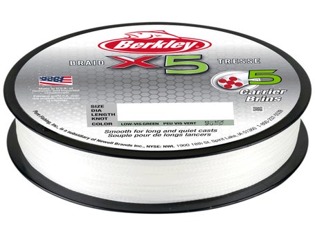 2) Berkley X5 Braided Fishing Line 65 Lb Test 328 Yards Flame Green ~ New