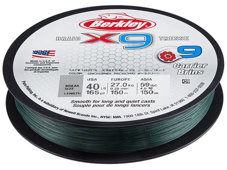 Berkley X9 Crystal Braided Fishing Line, 330yd, 8lb, Crystal