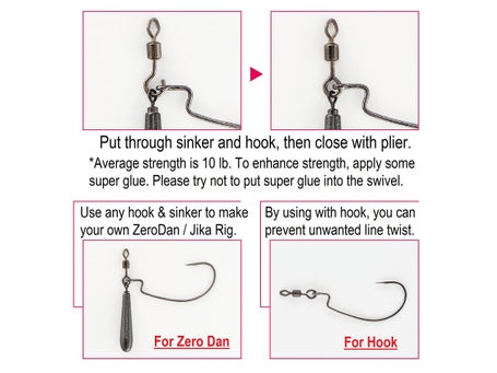 Snap Swivel Fishing Line Rig Setup Decoy Open Swivel SN-7 7pk