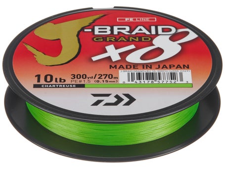 Daiwa J Braid X8 Braided Fishing Line Chartreuse 300m