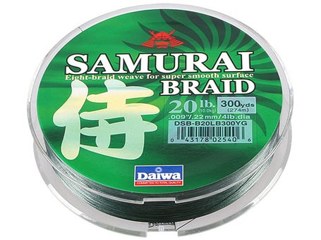 Daiwa Samurai Green Braided Line 150 Yards 15 lbs