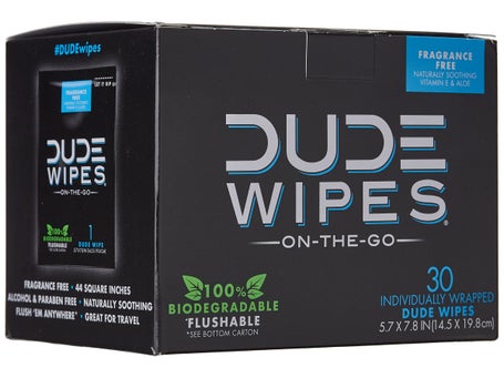 DUDE On the Go Flushable Travel Wipe Singles with Aloe & Vitamin E