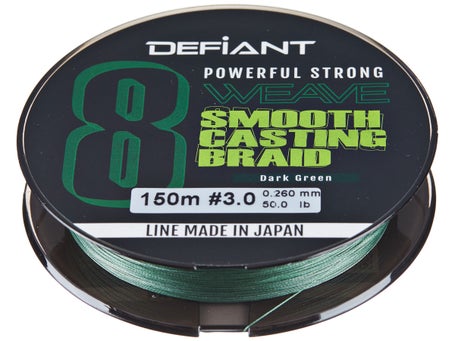 Defiant Smooth Casting Braided Line x8 Dark Green 150 Meters 164