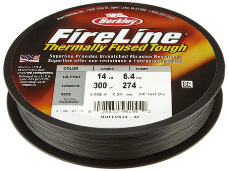 Berkley FireLine Original Fused Fishing Line 125 - yd., SMOKE, 20 LB 