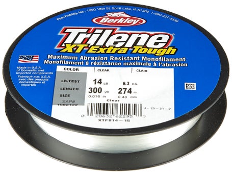 Berkley XTFS10-15-X Trilene XT Filler 0.014-Inch Diameter Fishing Liner,  10-Pound Test, 300-Yard Spool, Clear, Monofilament Line -  Canada